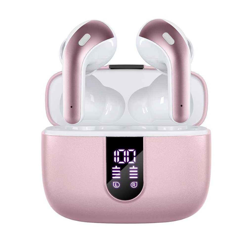 Auriculares TAGRY inalámbricos de reproducción de 60 horas Rosa