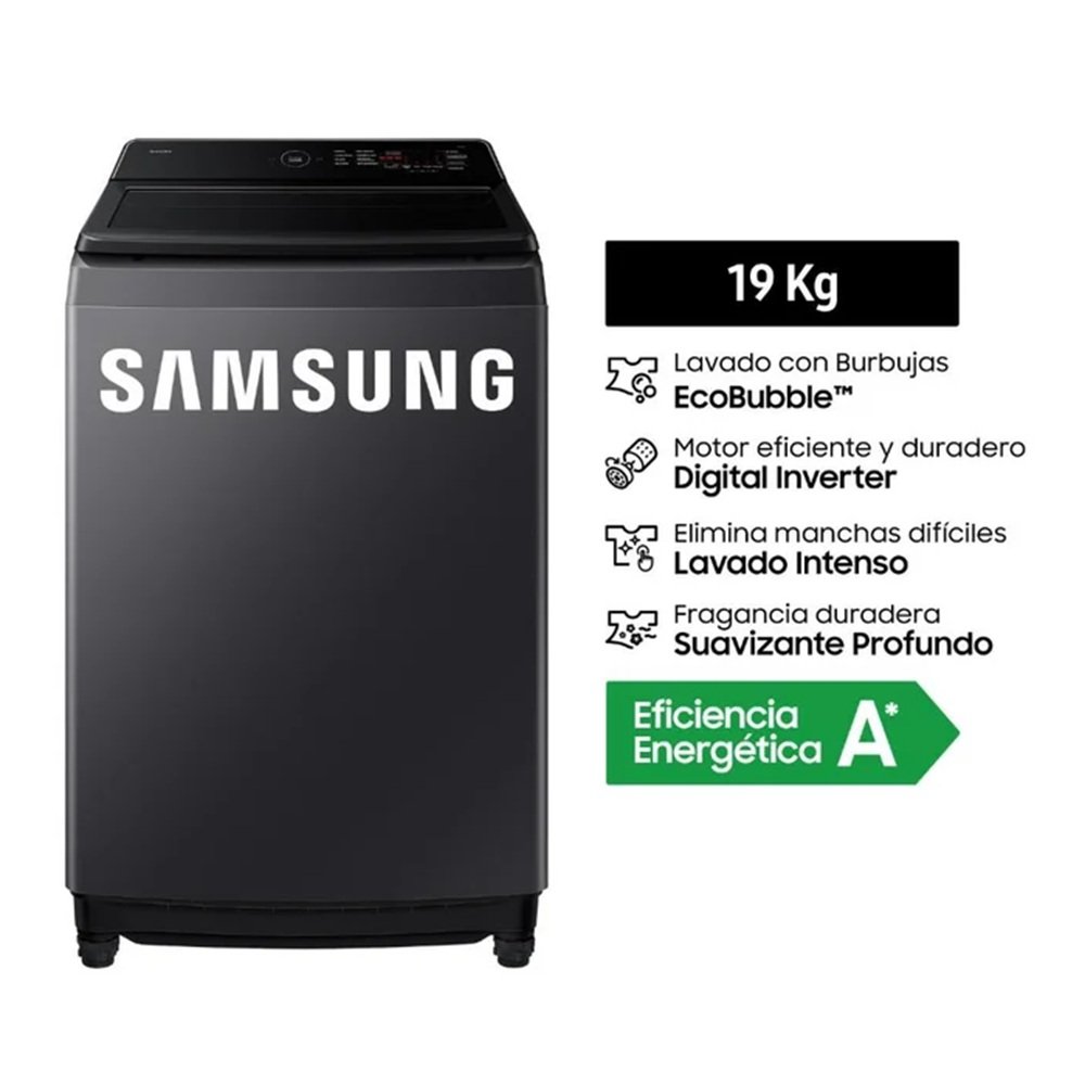 Lavadora Samsung Ecobubble 19KG WA40F19E7CPE