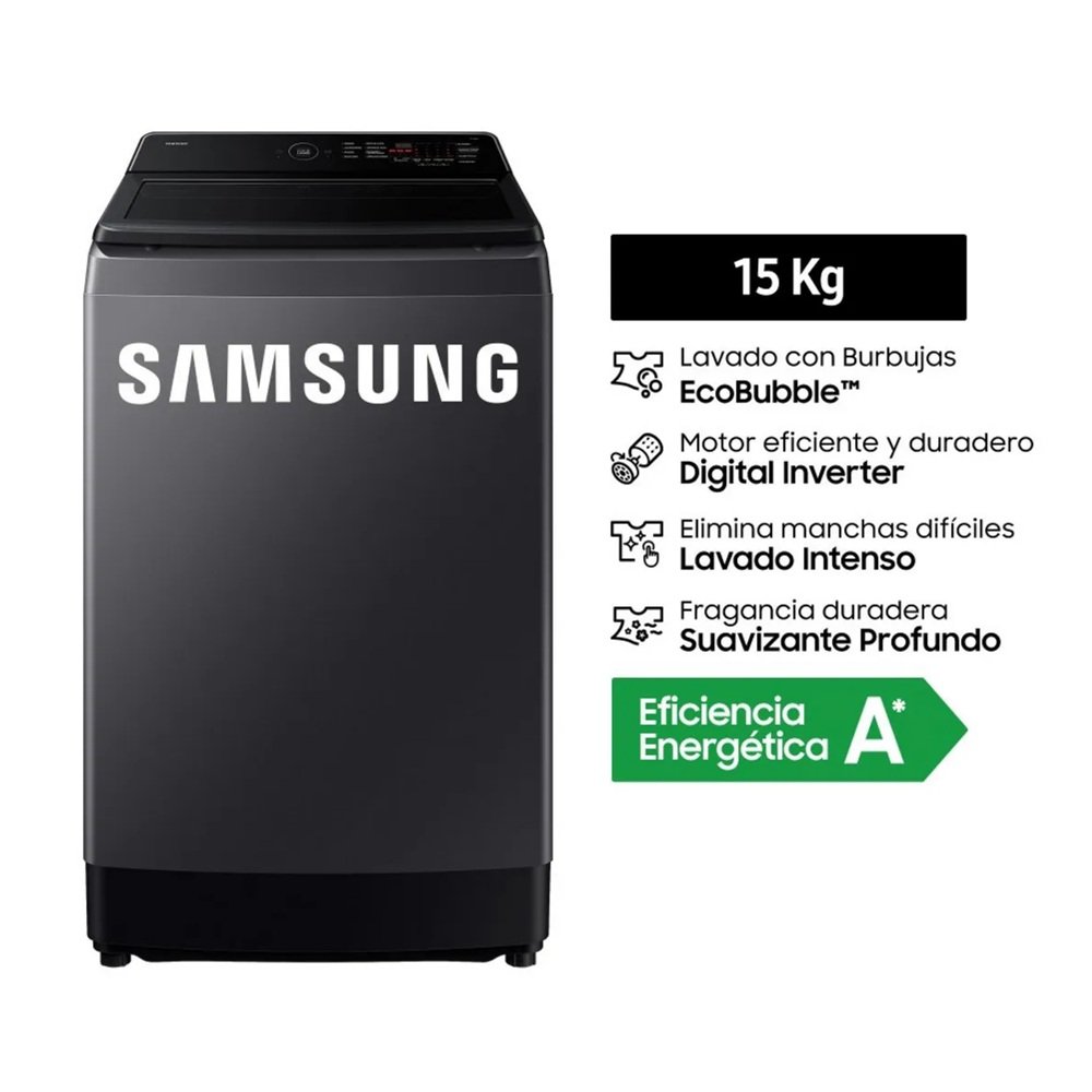 Lavadora Carga Superior 15kg Grafito WA40F15E4CPE. - Image 2