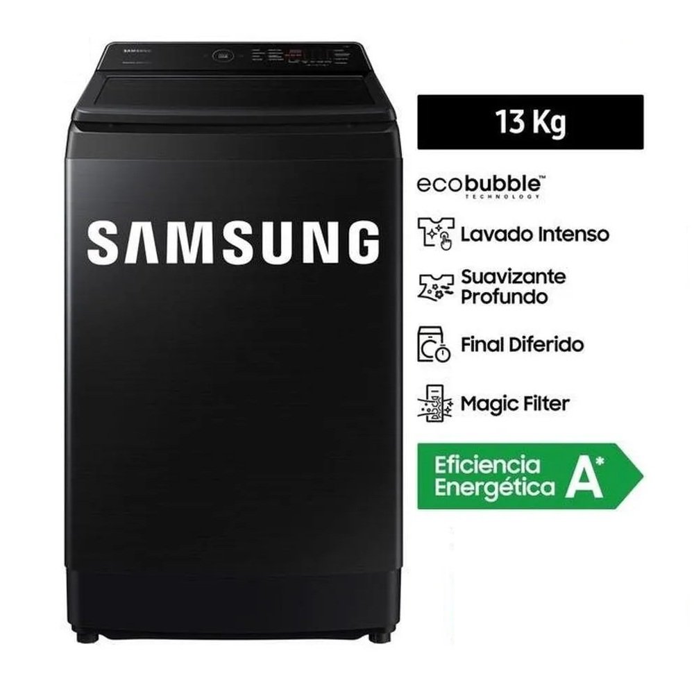 Lavadora Samsung EcoBubble 13KG Negra WA13CG5441BVPE - Image 2